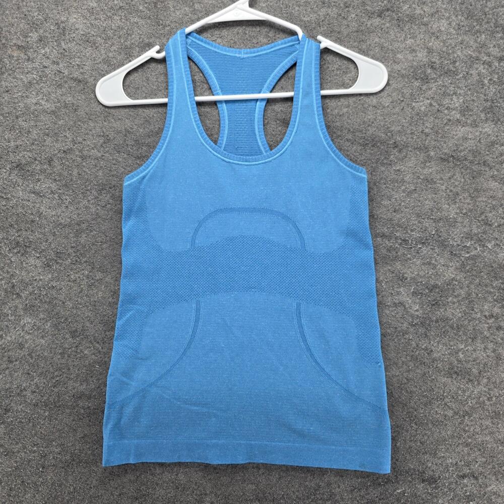 Lululemon Tank Top Womens 4 Blue Basic Scoop Neck Lightweight Breathable Yoga